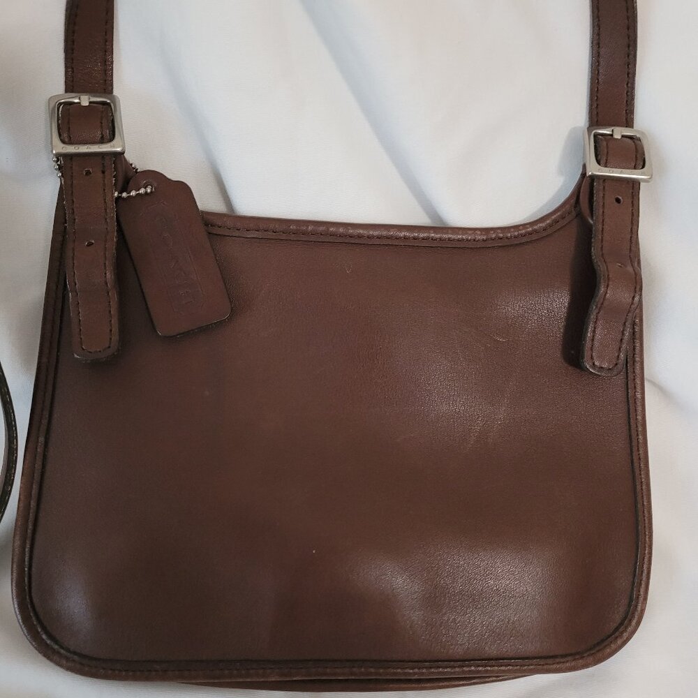 Vintage Coach Legacy Mini Hippie Flap Slim Brown Leather Crossbody Purse #9142 - Picture 10 of 14